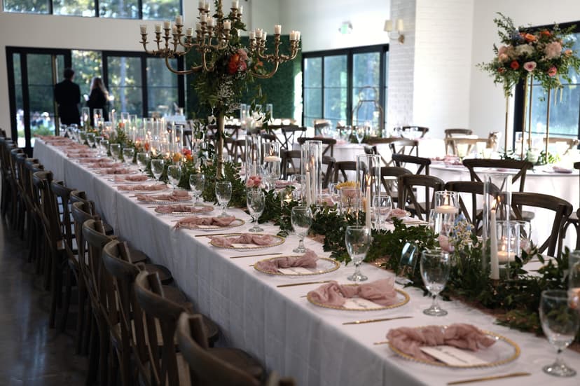 The long table laid down the room before the doors open
